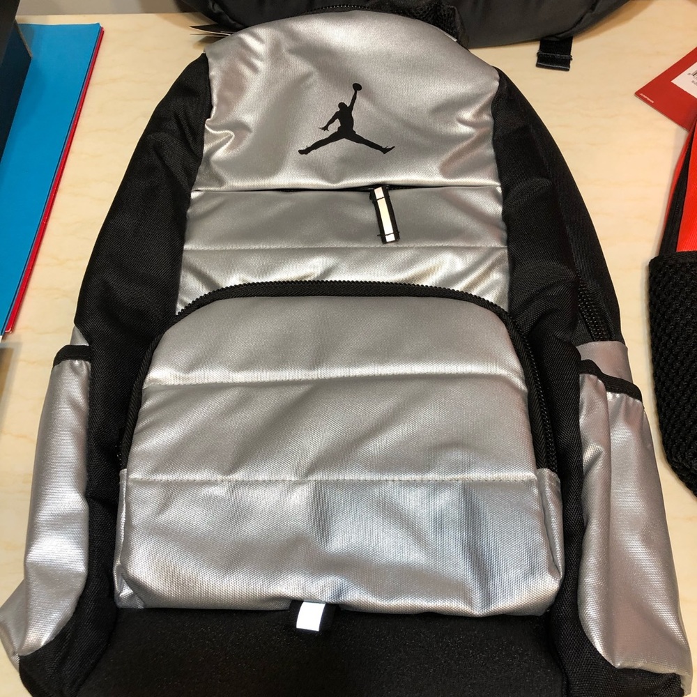 NWT Jordan Backpack Silver & Black Color